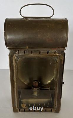 Antique Early American Tin Lantern Railroad Farm Oil Burner Candle 10x5x5