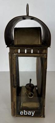 Antique Early American Tin Lantern Railroad Farm Oil Burner Candle 10x5x5