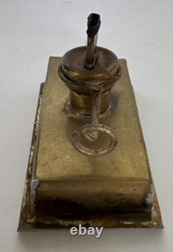 Antique Early American Tin Lantern Railroad Farm Oil Burner Candle 10x5x5