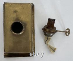 Antique Early American Tin Lantern Railroad Farm Oil Burner Candle 10x5x5