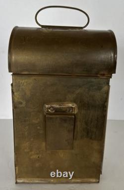 Antique Early American Tin Lantern Railroad Farm Oil Burner Candle 10x5x5