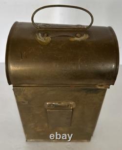 Antique Early American Tin Lantern Railroad Farm Oil Burner Candle 10x5x5