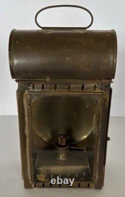 Antique Early American Tin Lantern Railroad Farm Oil Burner Candle 10x5x5