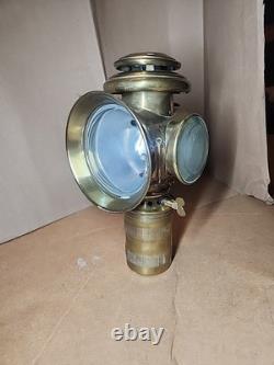 Antique Early Lantern 11 Kerosene Automobile Carriage Solid Brass Gorgeous