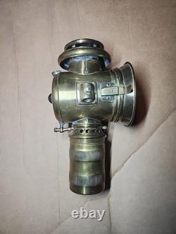 Antique Early Lantern 11 Kerosene Automobile Carriage Solid Brass Gorgeous