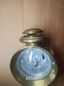 Antique Early Lantern 11 Kerosene Automobile Carriage Solid Brass Gorgeous