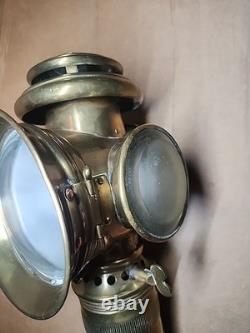 Antique Early Lantern 11 Kerosene Automobile Carriage Solid Brass Gorgeous