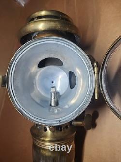 Antique Early Lantern 11 Kerosene Automobile Carriage Solid Brass Gorgeous