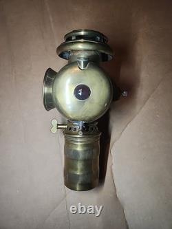 Antique Early Lantern 11 Kerosene Automobile Carriage Solid Brass Gorgeous