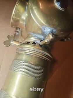 Antique Early Lantern 11 Kerosene Automobile Carriage Solid Brass Gorgeous