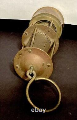 Antique Early Rare Brass Acenylene Miners Safety Lantern Nautical