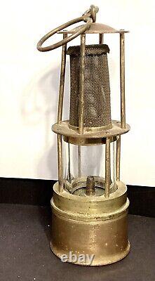 Antique Early Rare Brass Acenylene Miners Safety Lantern Nautical