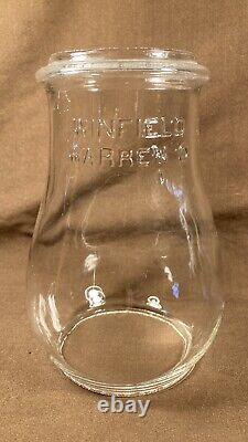 Antique Embossed Winfield Warren O Tubular Lantern Globe Clear Glass Rare