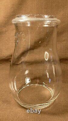 Antique Embossed Winfield Warren O Tubular Lantern Globe Clear Glass Rare