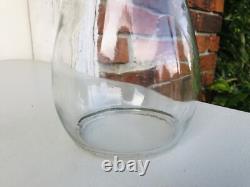 Antique Embossed Winfield Warren O Tubular Lantern Globe Clear Glass Rare