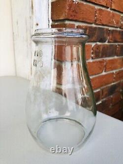Antique Embossed Winfield Warren O Tubular Lantern Globe Clear Glass Rare