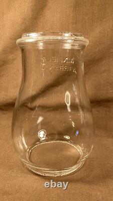 Antique Embossed Winfield Warren O Tubular Lantern Globe Clear Glass Rare