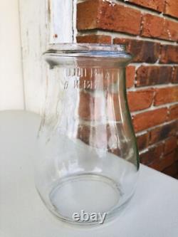 Antique Embossed Winfield Warren O Tubular Lantern Globe Clear Glass Rare