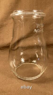 Antique Embossed Winfield Warren O Tubular Lantern Globe Clear Glass Rare