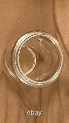 Antique Embossed Winfield Warren O Tubular Lantern Globe Clear Glass Rare