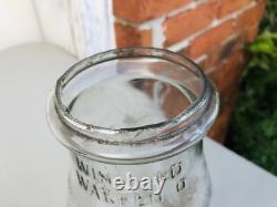 Antique Embossed Winfield Warren O Tubular Lantern Globe Clear Glass Rare
