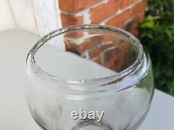Antique Embossed Winfield Warren O Tubular Lantern Globe Clear Glass Rare