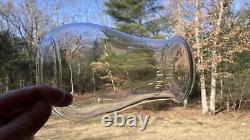 Antique Embossed Winfield Warren O Tubular Lantern Globe Clear Glass Rare