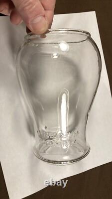 Antique Embossed Winfield Warren O Tubular Lantern Globe Clear Glass Rare