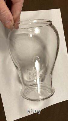 Antique Embossed Winfield Warren O Tubular Lantern Globe Clear Glass Rare