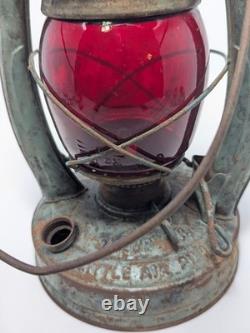 Antique Embury No 1 Air Pilot Lantern Green With Cranberry Glass, Warsaw NY