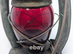 Antique Embury No 1 Air Pilot Lantern Green With Cranberry Glass, Warsaw NY