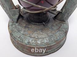 Antique Embury No 1 Air Pilot Lantern Green With Cranberry Glass, Warsaw NY