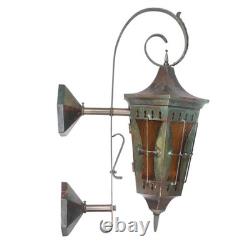 Antique Exterior Copper Lantern with Amber Glass, NSP1862