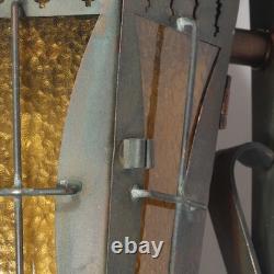 Antique Exterior Copper Lantern with Amber Glass, NSP1862