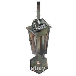 Antique Exterior Copper Lantern with Amber Glass, NSP1862