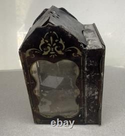 Antique Folding Candle Lamp Lantern Civil War Era Minors Patent Tin