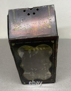 Antique Folding Candle Lamp Lantern Civil War Era Minors Patent Tin