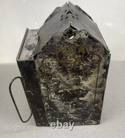 Antique Folding Candle Lamp Lantern Civil War Era Minors Patent Tin