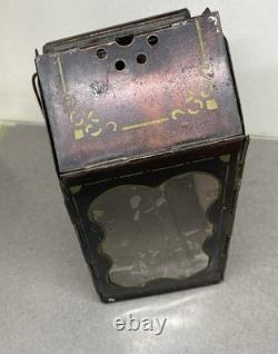 Antique Folding Candle Lamp Lantern Civil War Era Minors Patent Tin