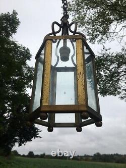 Antique French Brass And glass lantern