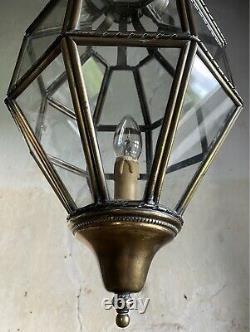 Antique French Lantern Ceiling Light c1920. Copper/Brass. In Excellent Condition