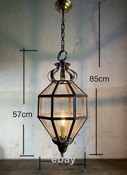 Antique French Lantern Ceiling Light c1920. Copper/Brass. In Excellent Condition