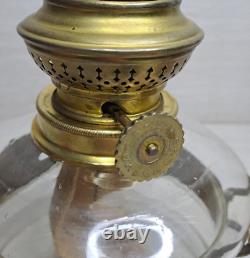 Antique French Pigeon Brass Glass Oil Lamp Hanging Filament Vintage Lantern Fuel