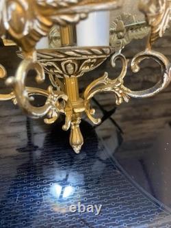 Antique French Rococo Revival Victorian Ornate Hanging Pendant Lantern Lamp