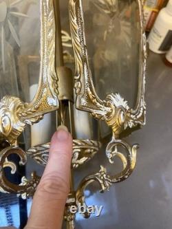 Antique French Rococo Revival Victorian Ornate Hanging Pendant Lantern Lamp