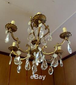 Antique French Vintage Bronze Ceiling Light Pendant Lamp Lantern Style 4 Sale