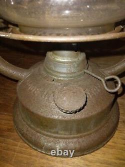 Antique Frowo No. 435 WW2 Lantern & Original Clear Embossed Globe Made in Germany
