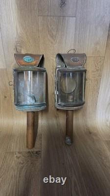 Antique GNR Great Northern Railway Copper Hand Lamps Lanterns Vintage