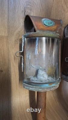 Antique GNR Great Northern Railway Copper Hand Lamps Lanterns Vintage