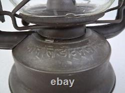 Antique German Iron Junior Dietz N. Y USA WithOriginal Globe No 5 Kerosene Lamp Vtg
